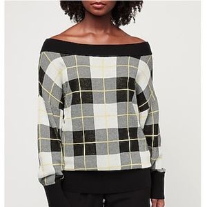 Plaid Banded Bottom Tunic Sweater
